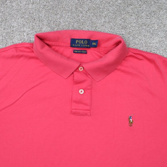 Polo Ralph Lauren Shirt Mens 2XL XXL Pink Pim Soft Touch Flesh Pony Cotton S/S - Picture 5 of 13